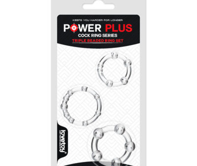 Power Plus Triple Beaded Ring Set