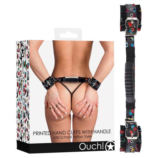 Ouch! Printed Handcuffs with Handle