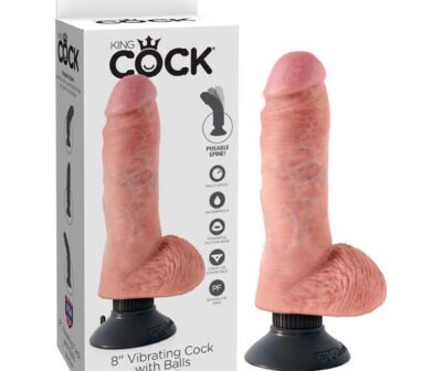 King Cock 8'' Vibrating Cock with Balls