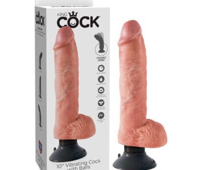 King Cock 10'' Vibrating Cock with Balls